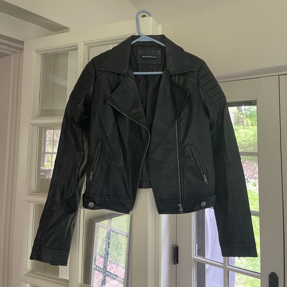 Brandy Melville Faux Leather Moto Coat